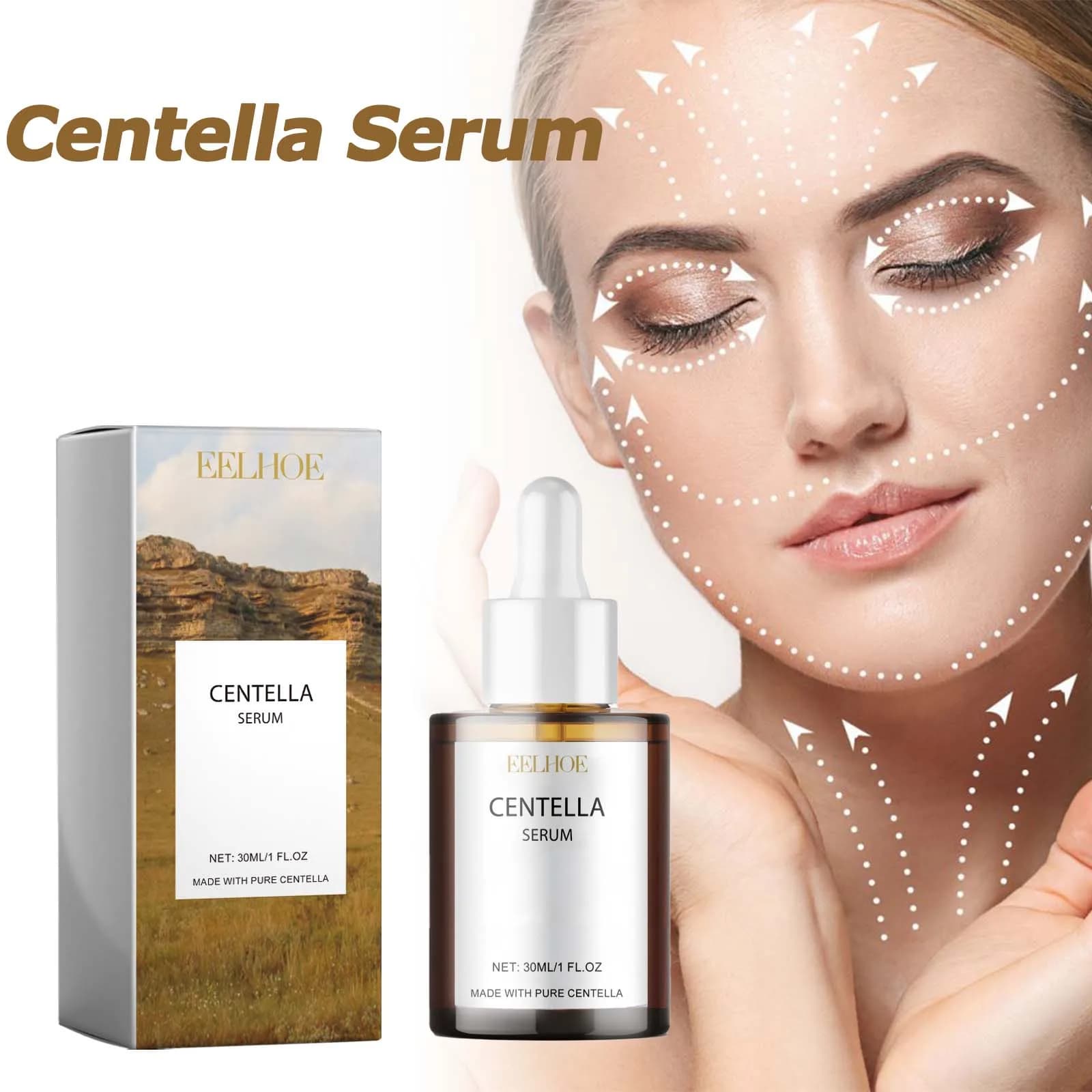 Centella Siero Nutriente Miglioramento Pelle Secca Levigante Rafforzamento Schiarente Idratante Acido Ialuronico Viso Essenza Cura Della Pelle