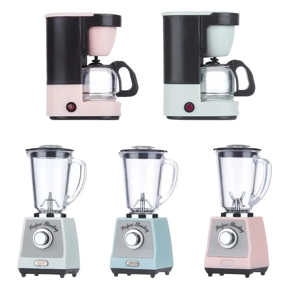 1:12 model of miniature coffee maker plastic simulation Mini juice extractor house of dolls electrodomestic kitchen furniture decoration for doll house