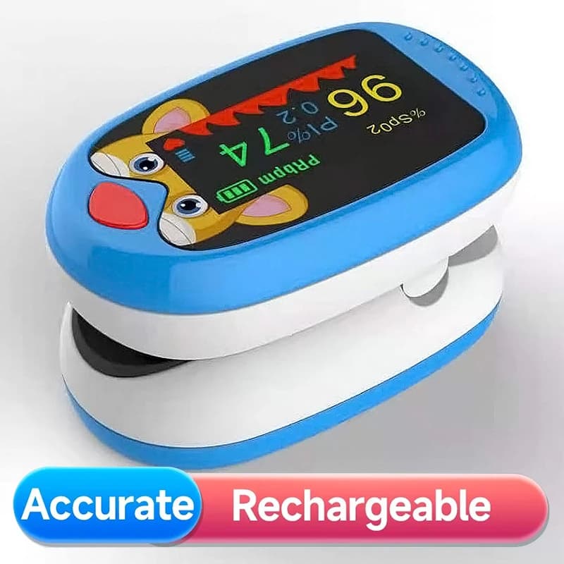 USB Rechargeable Pediatric Oxygen Monitor Oximeter in the Blood for Children OLED Digital Oximeter Medical Home