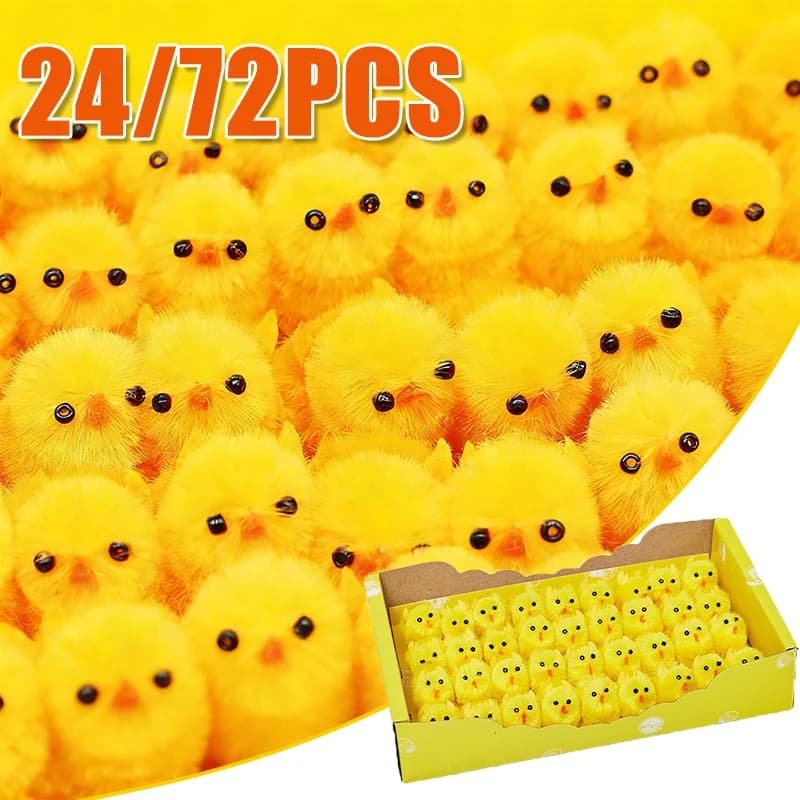 Pulcino pasquale peluche mini pollo giallo simulazione animale carino decorazione festa fai da te regalo per bambini ornamento da tavolo per bambini