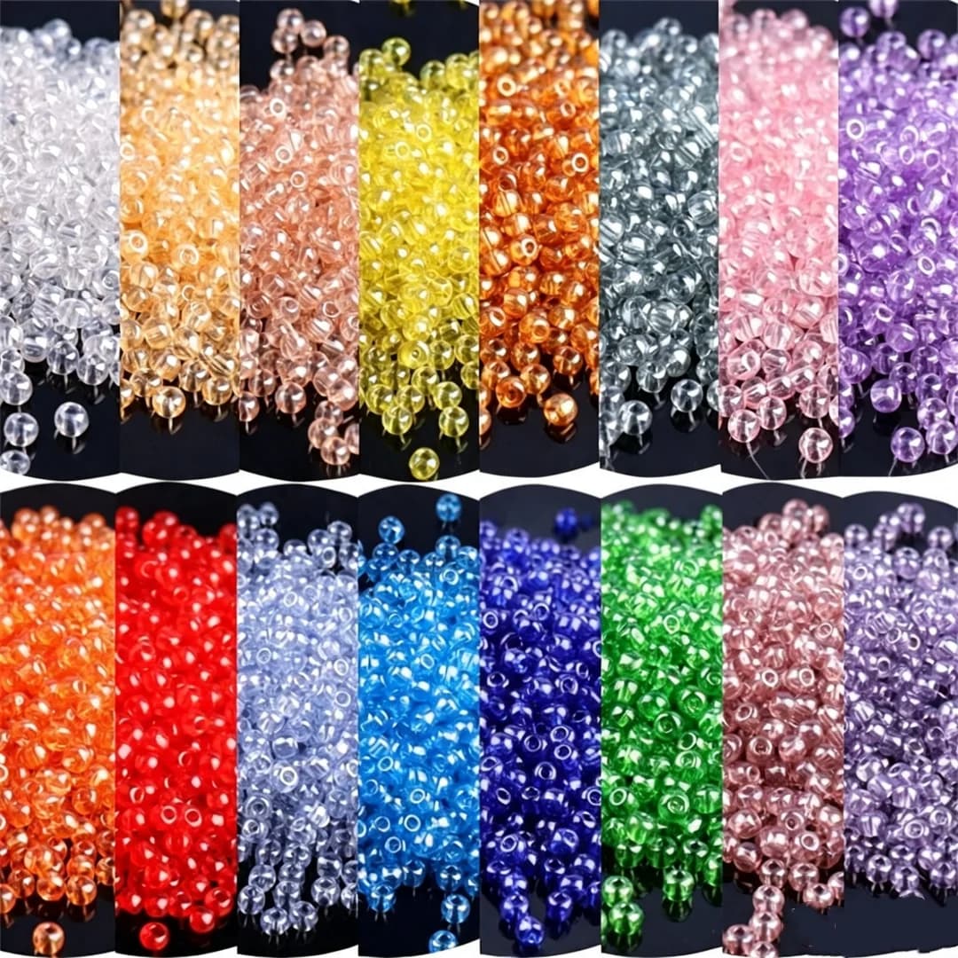 Uniform 2/3/4mm Oling Transparent Glass Seedbeads Colorful Czech Round Spacer Beads For DIY Jewelry Bracelet Making Accessories