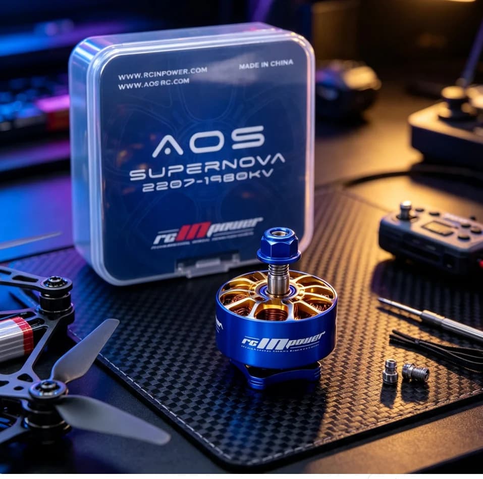Rcinpower AOS Supernova 2207 1980KV 5-6S FPV Motore Brushless AOS Gear Compatibile con Elica da 5 pollici per Droni da Corsa RC FPV