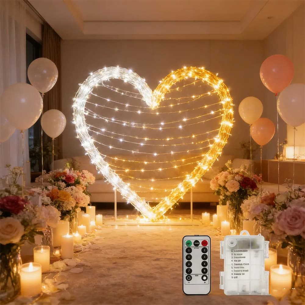 Luci a LED a filo d'argento/rame da 2M, 5M, 10M, con telecomando, per illuminazione natalizia, ghirlanda luminosa per albero di Natale, matrimoni e decorazioni per feste