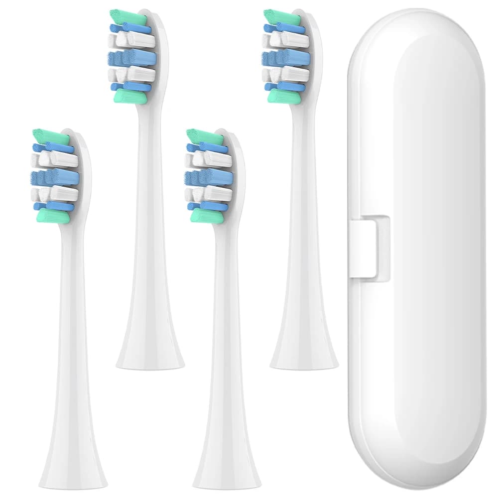 4 testine di ricambio e custodia da viaggio per spazzolino compatibili con lo spazzolino elettrico Philips Sonicare, per 4100/1100/5300