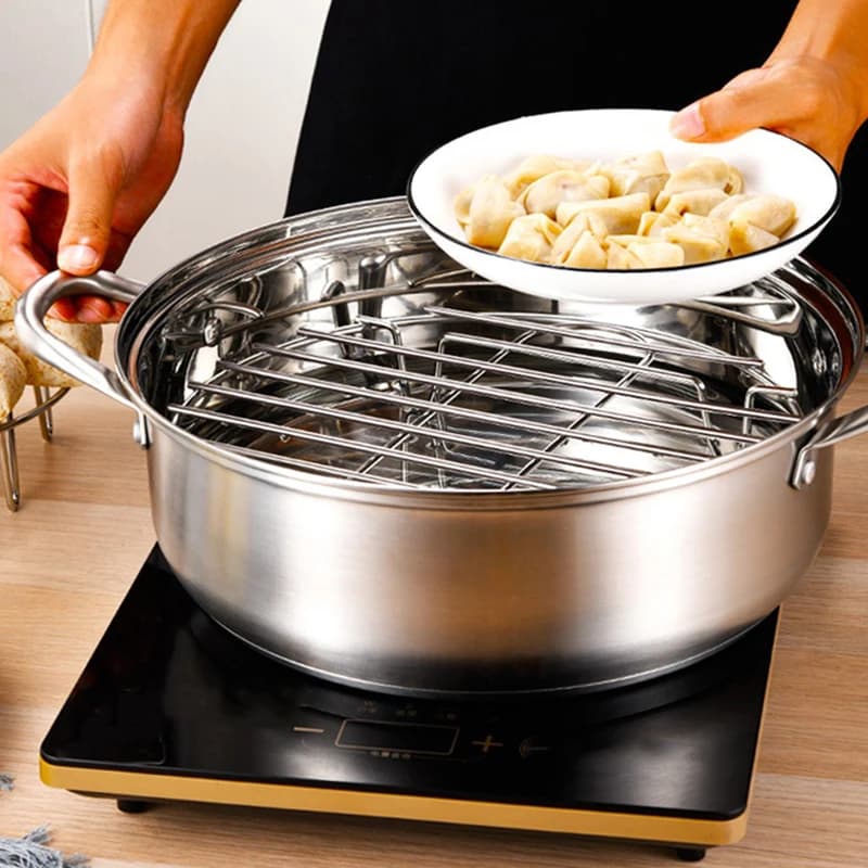 1 Piece Stainless Steel Steaming Grid, Pot Holder, Air Frying Grid, Food Accessories, Outdoor Table Tools