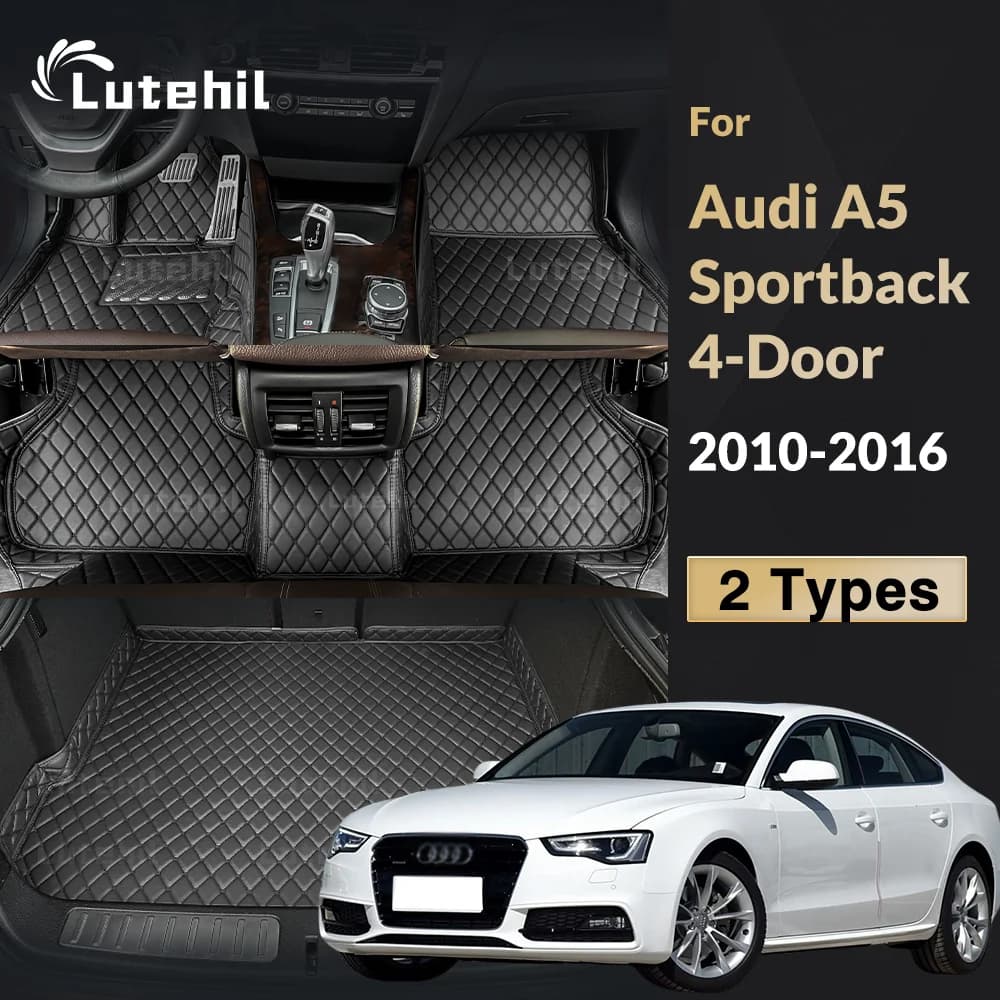For Audi A5 Sportback 4 Doors 2010 2011 2012 2013 2014 2015 2016 Lutehil Car Mats Bagagliaio of a car Zerbino footrests carpet
