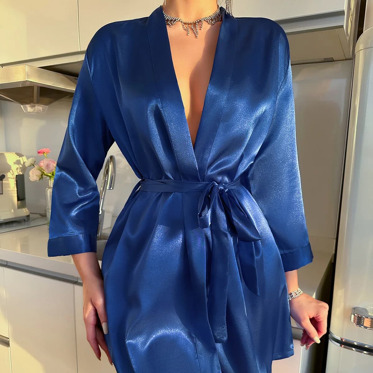 Women's Nightwear Bridesmaid Bridesmaid Dress Spring Summer New Bedwear Intimo Lingerie Silk satin Bathrobe Homewear