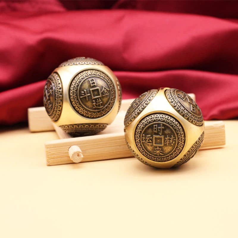 1pc Six-face Four Blessing Luck Money Fidget Spinner Antistress Cube Decompression Cube Adult Antistress Fidget Toys