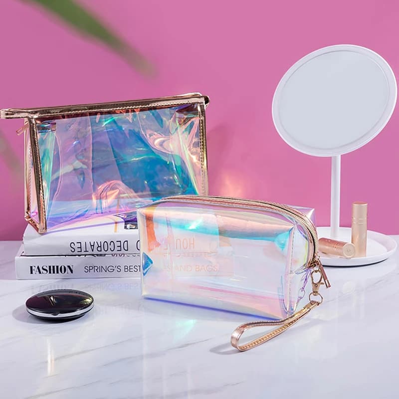 Transparent PVC Cosmetic Bag Transparent Women's Makeup Case Travel Organizer Laptop Toiletry Bag