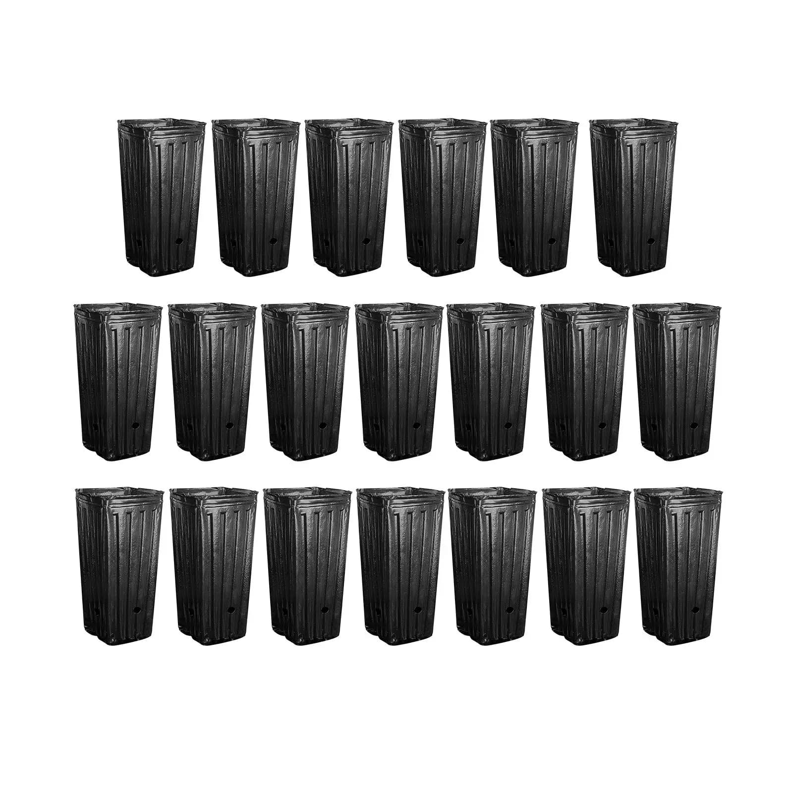 20x deep nursery vessels black trek vessels with drainage holes pots for seed flower plants for greenhouse Indoor Outdoor