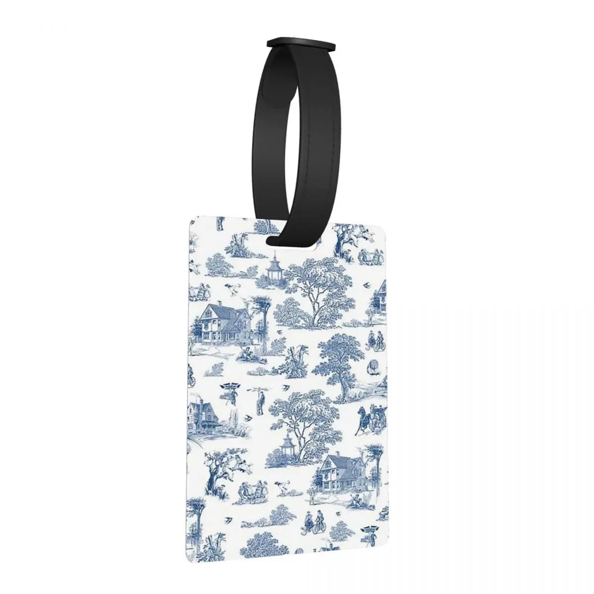 Etichette per Bagagli con Motivo Francese Toile De Jouy, Accessori per Valigie, Targhette per Bagagli da Viaggio, Porta Etichette con Spazio per Nome e Indirizzo
