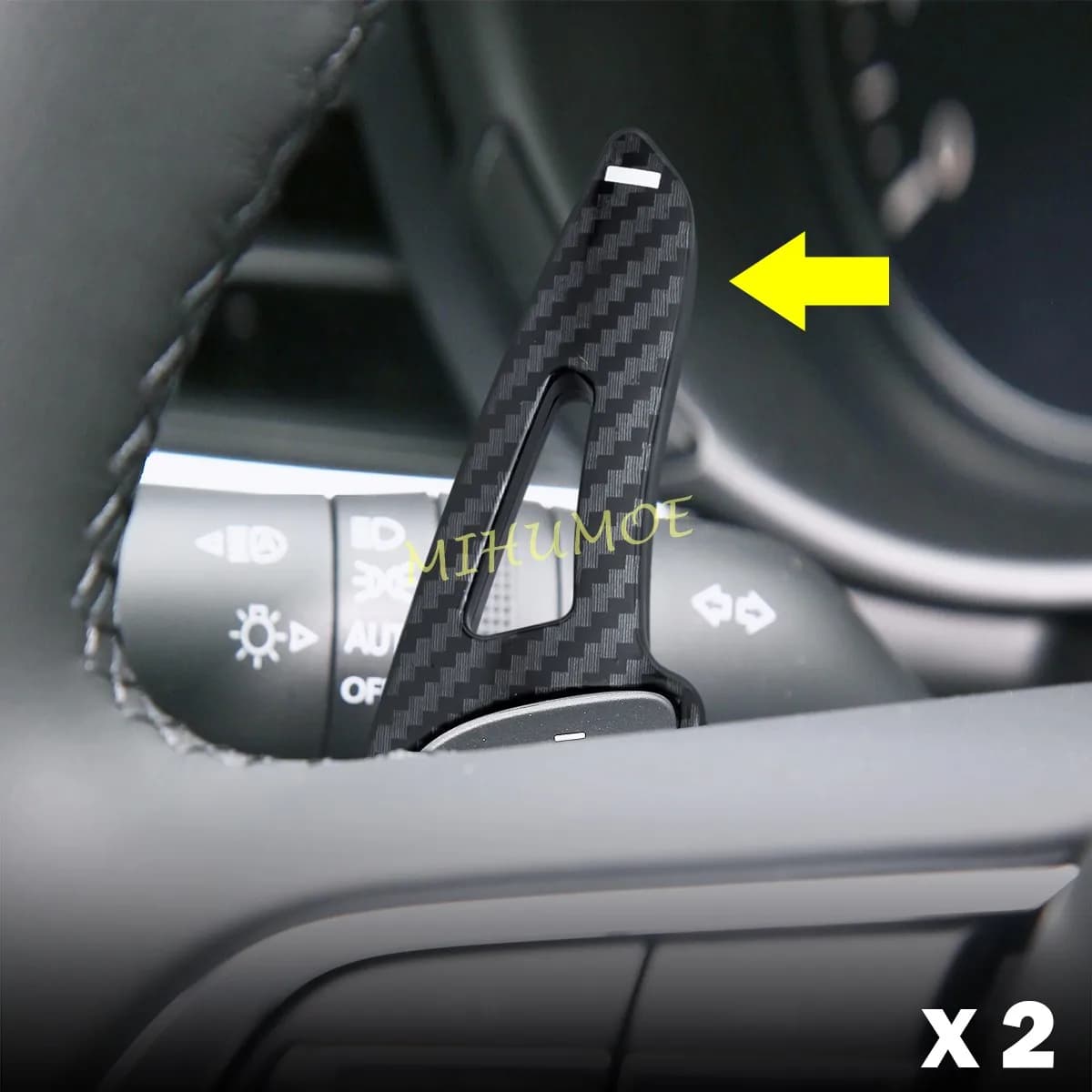 Estensione della copertura del cambio al volante in fibra di carbonio/lucida per Mazda 3 BP CX30 DM CX50 VA CX60 KH CX90 KK
