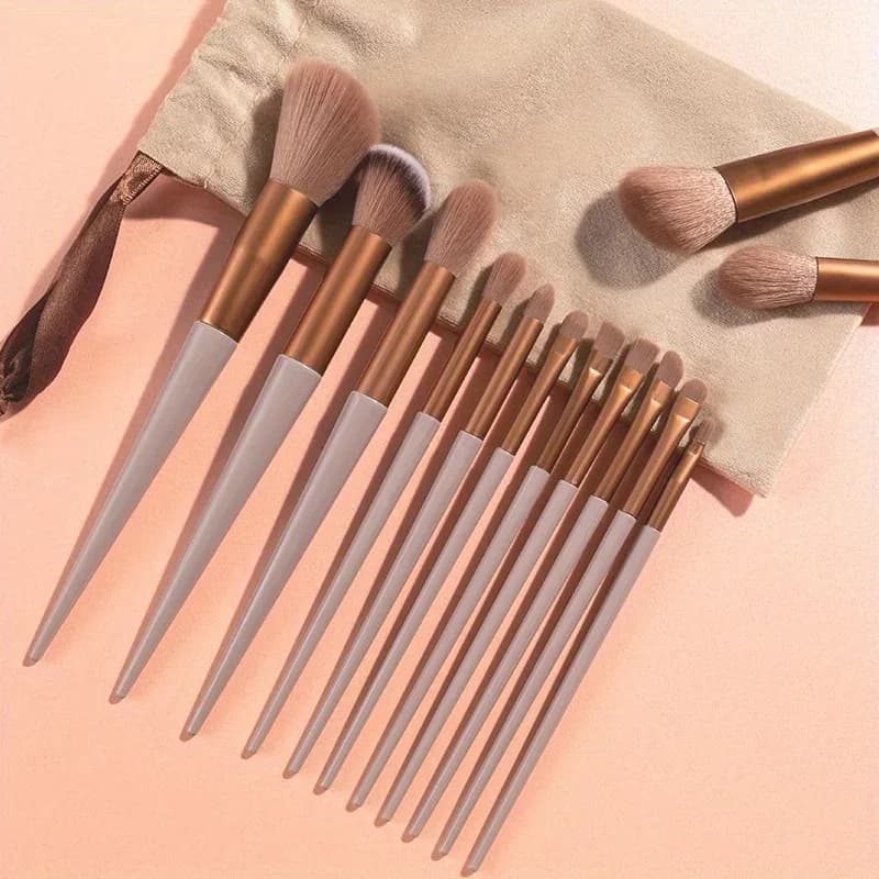 Set di pennelli cosmetici da donna da 13 pezzi – Strumenti per il trucco integrale con pennelli morbidi per miscelazione e polvere
