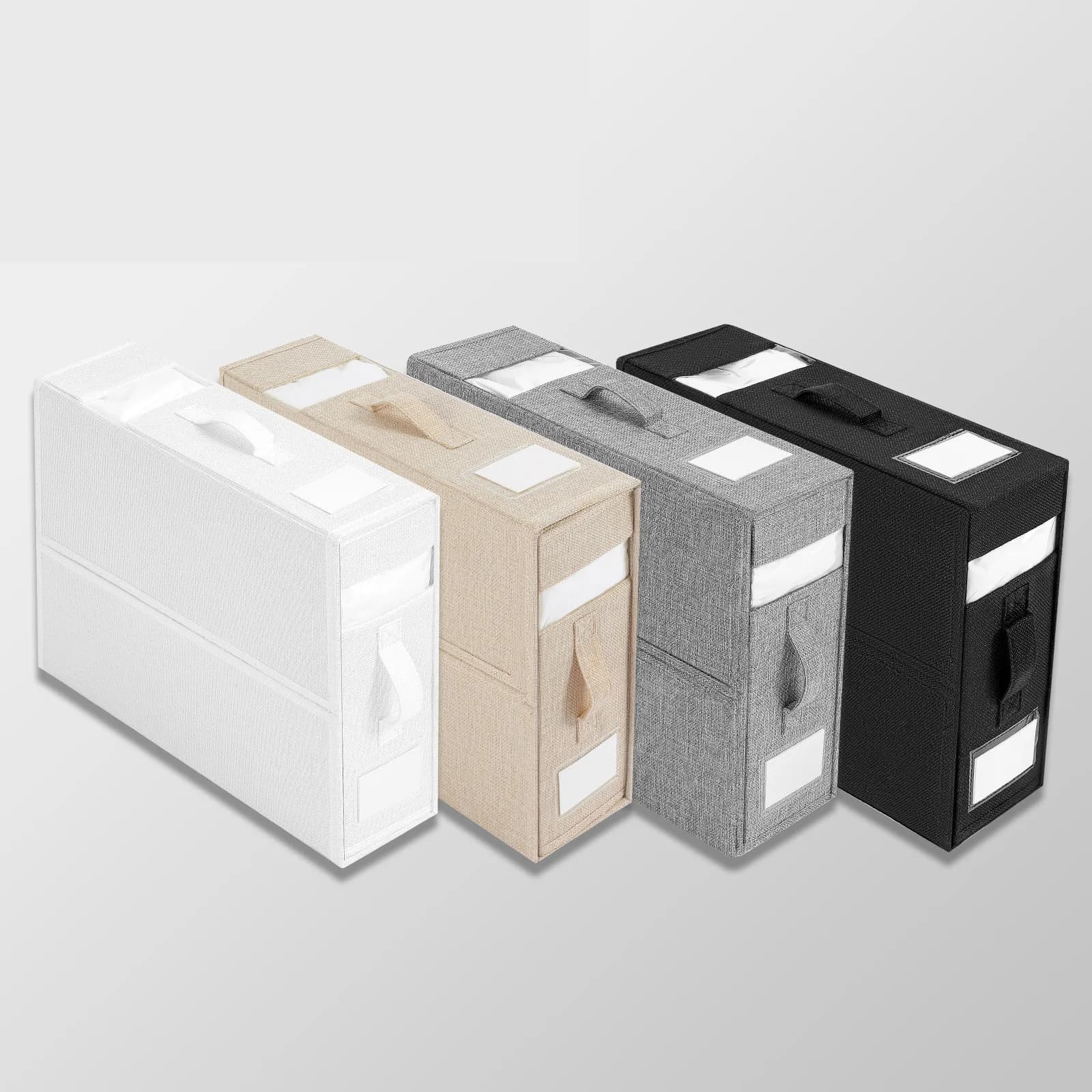Set of Sheets Storage Box Organizer Foldable Fabric Window Hinge Cover Organizer Cabinet Box Bed Organizer