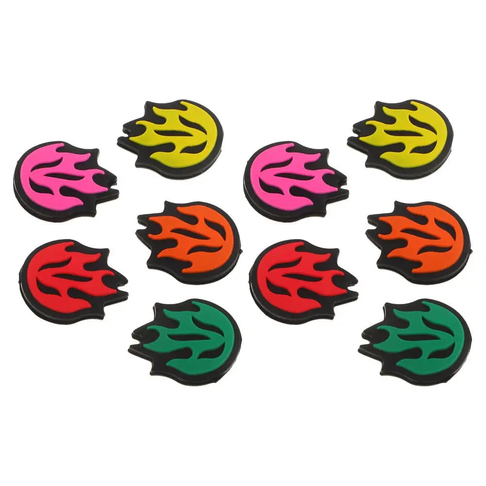 10 Pezzi Ammortizzatori di Vibrazioni per Racchette da Tennis in Silicone Stile Fiamma, Facili da Installare Senza Attrezzi, Assorbitori di Urti per Migliorare la Resistenza