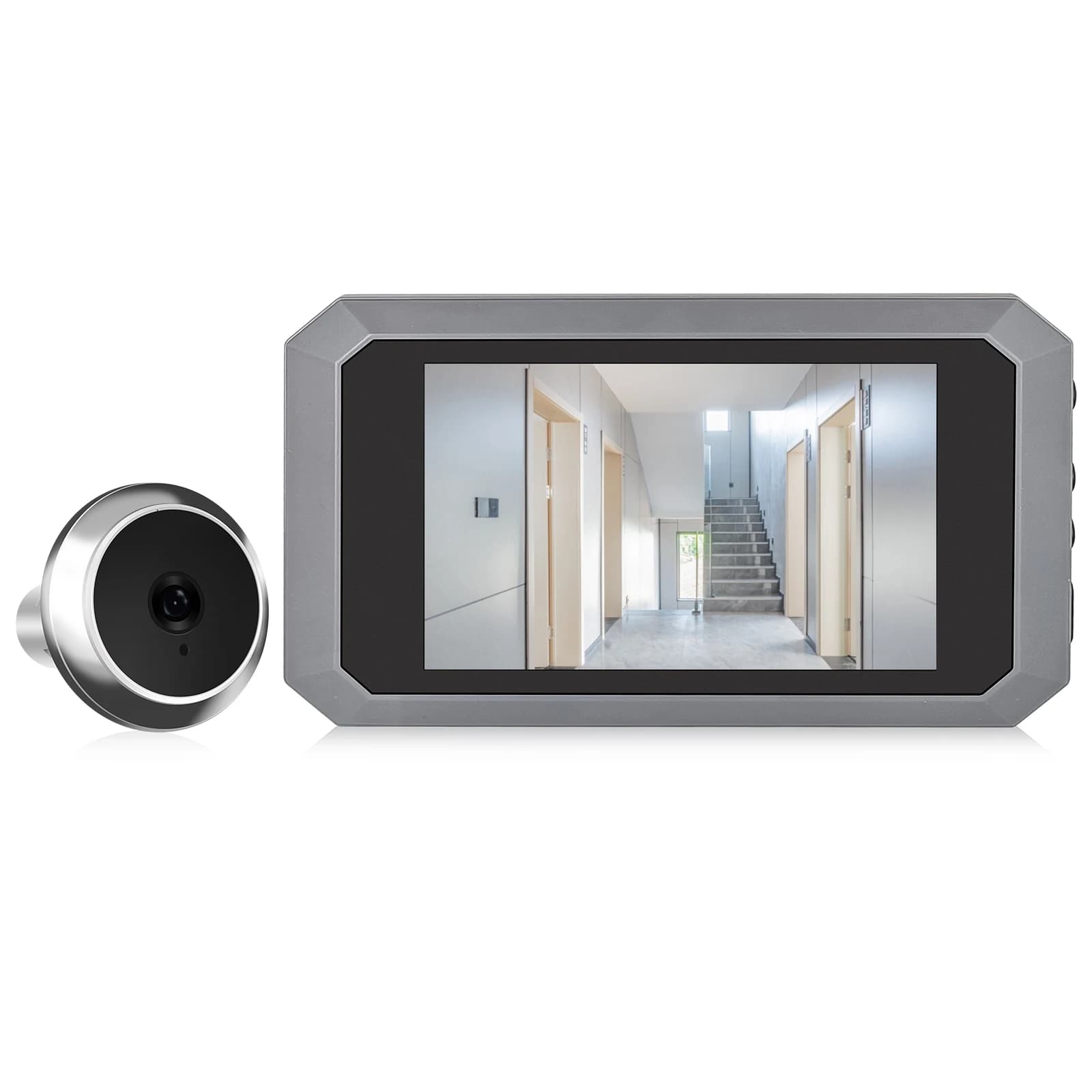 Telecamera spioncino digitale LCD da 3,97 '' per porta dell'appartamento 1080P Telecamera a infrarossi a colori da 120 gradi Monitor per porta Type-C ricaricabile