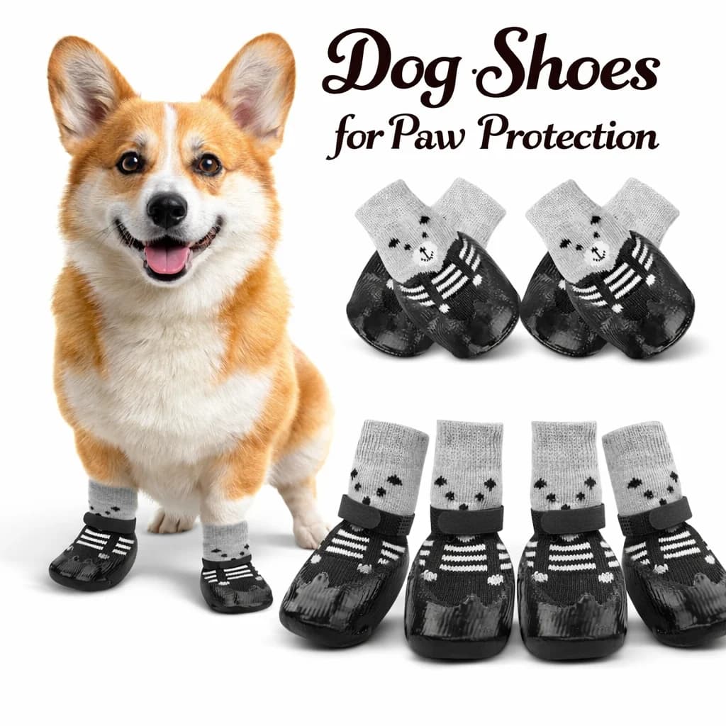 Skirts Rubber Socks for Dogs, Waterproof Shoes Knitting Shoes, Rain Boots and Snow Boots for Cats and Dogs of Small and Medium Size