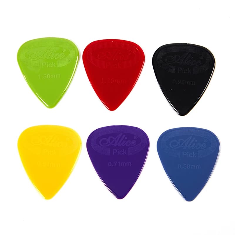 10 accessori per chitarra e ukulele Alice, plettro antiscivolo in nylon bianco e nero di media spessore per chitarra acustica