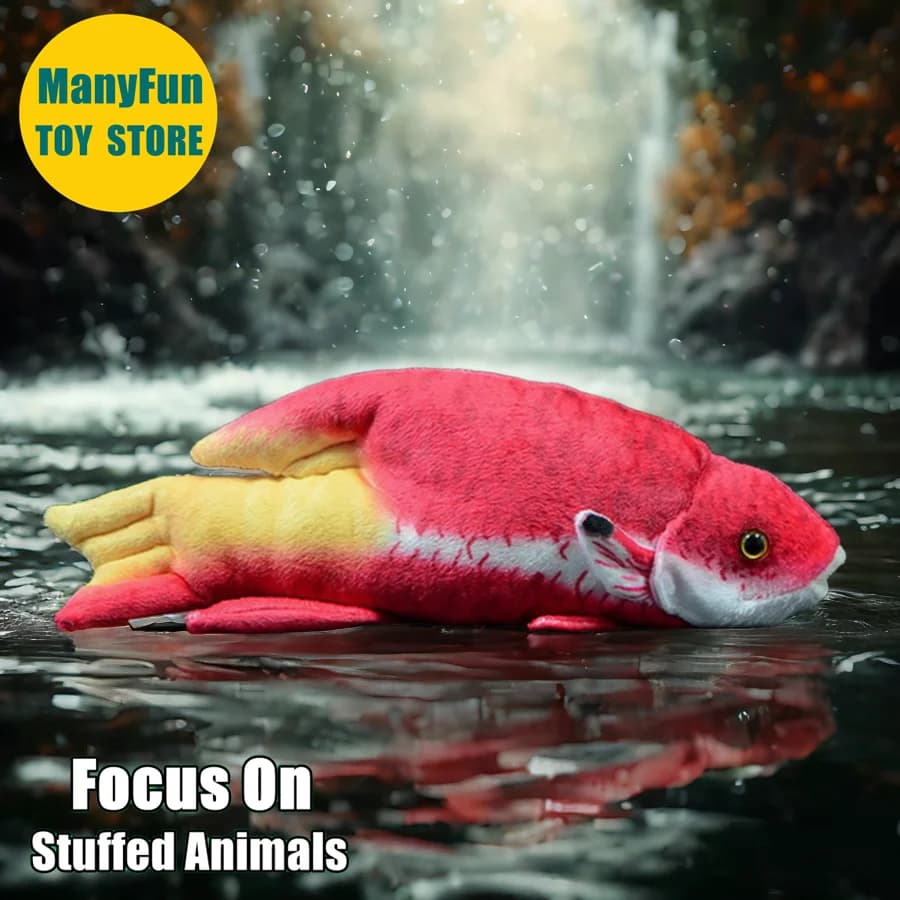Cuban Arowana Plushie Realistic Dragon Fish Plush Toy Lifelike Arowana Stuffed Animal Simulation Doll Kawaii Toy Gifts