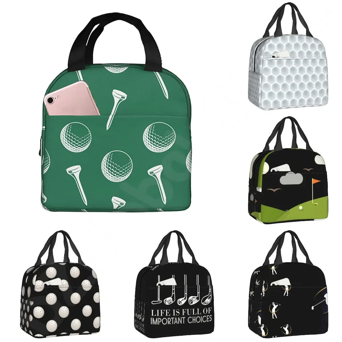 Insulated lunch bags for golf balls for school work Picnic Sport Golfisti Bento Portable thermal box for women and children