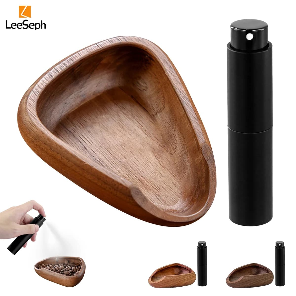 1 Set Tazza dosatrice per chicchi di caffè Ciotola dosatrice per chicchi di caffè e bottiglia spray Vuota piccola polvere Piatto ricevente Tazza dosatrice