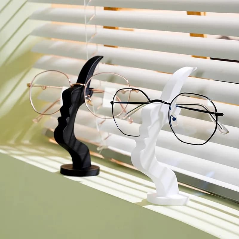 Supporto per Occhiali Moderno con Base Stabile, Organizzatore da Scrivania, Accessorio per Ufficio, Espositore Contemporaneo per Arredamento Casa