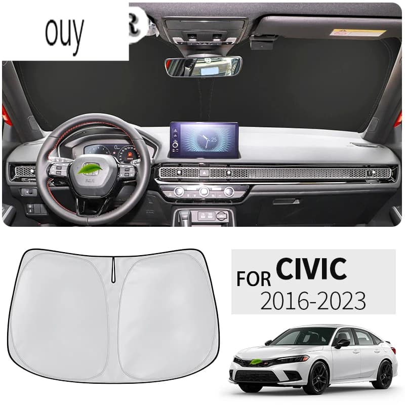 Accessori interni per Honda Civic 10th 11th Gen 2016-2023 Nano-Isolulat Parabrezza Parasole Finestra Anteriore Parasole Visiera Auto