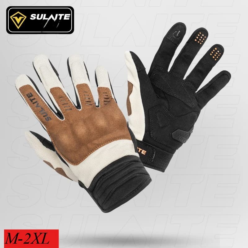 Guanti da equitazione per moto Primavera Estate Guanti touch screen conduttivi con protezione del pugno in PVC traspirante con dita intere Taglia M-2XL