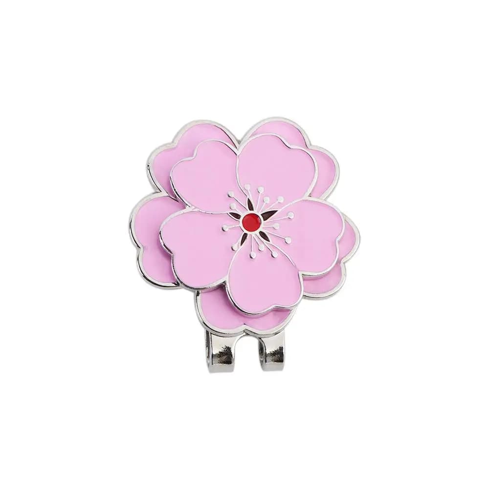 Strumento di allenamento per il golf: Strumento di mira per golfisti, clip per cappello da golf a forma di fiore rosa, segnalatore di posizione della palla, marcatore per cappello, allineamento per il putting.