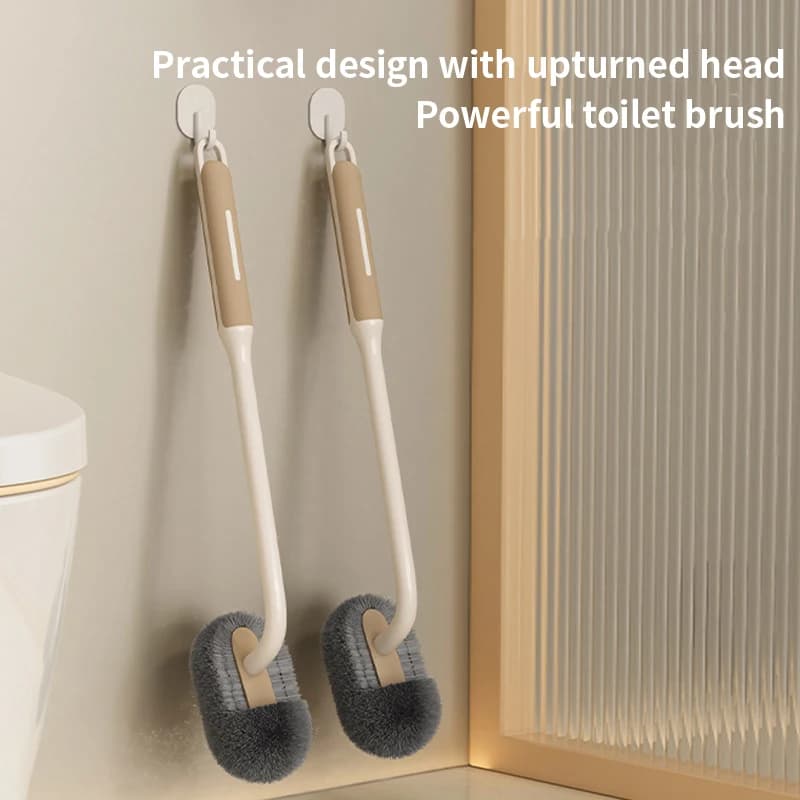 Manico lungo con setole morbide Spazzola per WC con testa rovesciata Stile domestico a parete Nessun angolo morto WC accovacciato Fossa universale
