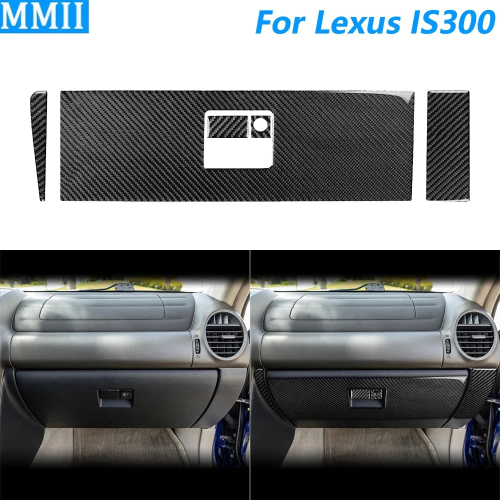 Per Lexus IS IS300 1999-2005 In Fibra di Carbonio Co-Pilot Scatola di Immagazzinaggio Pannello di Blocco Chiave Interruttore Della Copertura Decorazione Accessori Auto adesivo