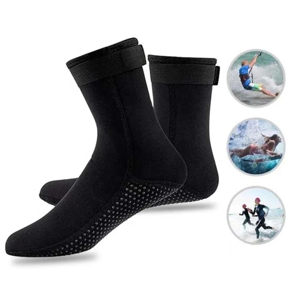 1 paio di calzini per stivali con pinna 3MM calzini da sub neri antiscivolo calzini da acqua in neoprene a tubo lungo 38-46 scarpe da muta per adulti pagaia