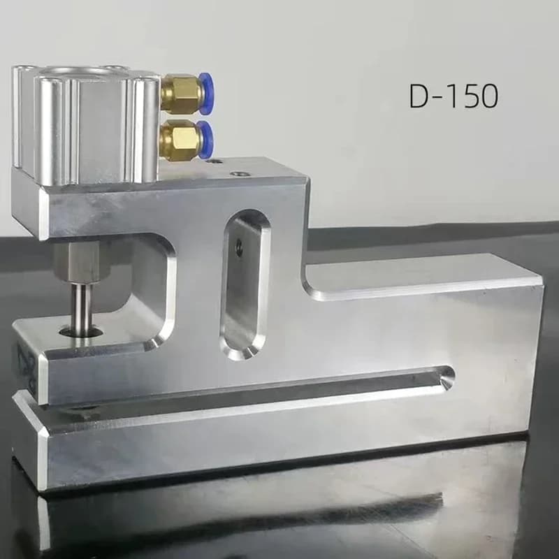 Machine for producing bags with pneumatic punching machine, 150 mm round holes drilling machine, plastic bag machine with three sides sealing.