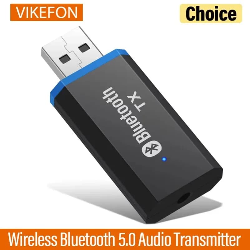 Trasmettitore Bluetooth 5 e Adattatore audio EDR per TV Cuffie per PC Jack da 3,5 mm Adattatore wireless per musica stereo USB AUX Plug & Play