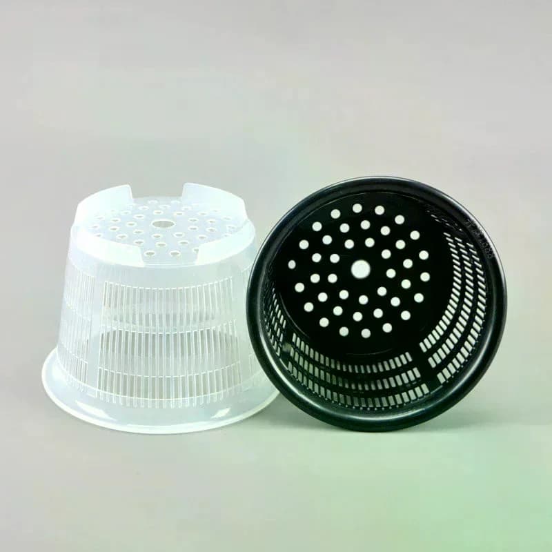 Orchid Clear Mesh Cup Potted Plant Flower Nursery Tray Basket Plastic Breathable Container Hanging Hole White Black