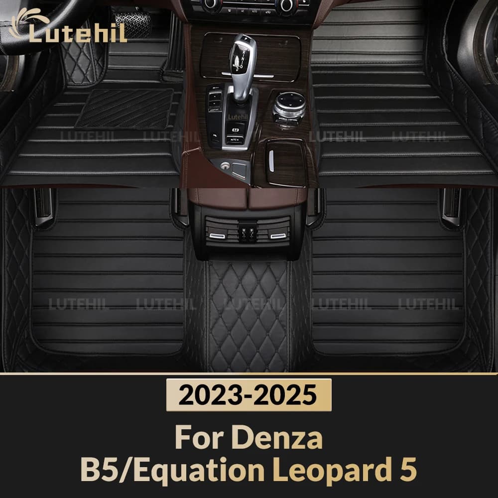 For Car Mats Denza B5 Fangchengbao Leopard 5 (5 Posts) 2023 2024 2025, Floor Cover in Moquette for All Seasons, Interior Coatings