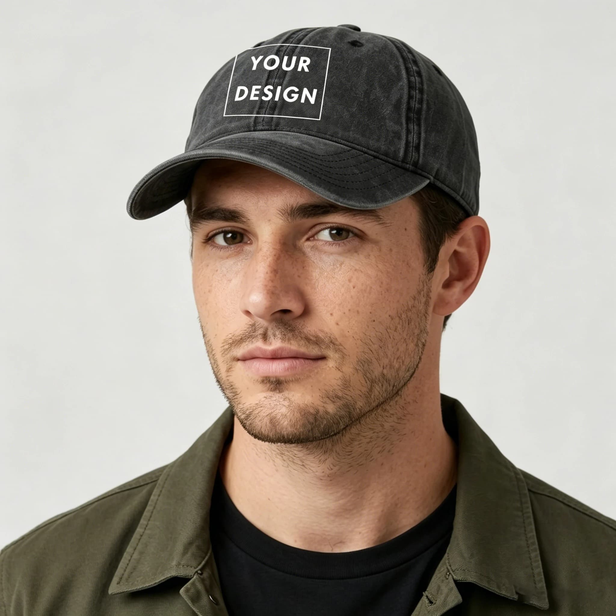 Cappello da Baseball Personalizzato 100% Cotone Lavato Aggiungi il Tuo Design Logo Testo Foto Nero Kaki Cappelli Personalizzabili per Uomo Donna Spedizione USA