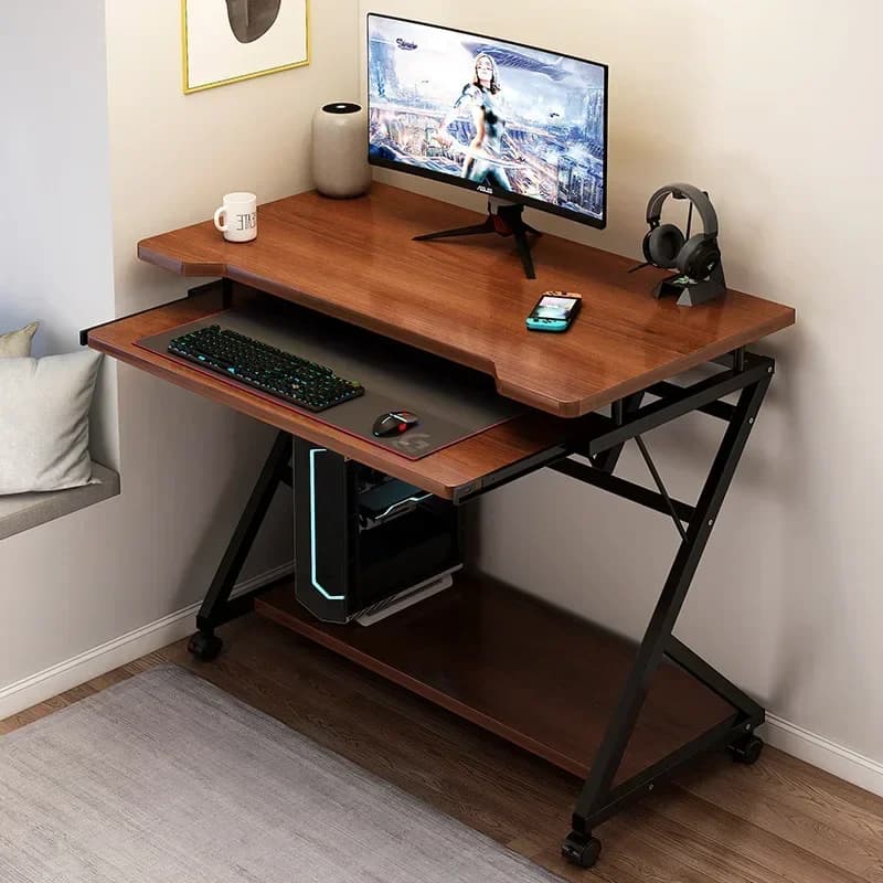 32 Inch Small Computer Desk for Small Spaces Writing Table with Keyboard Tray Support for Home Office Monitor, Laptop Desk
