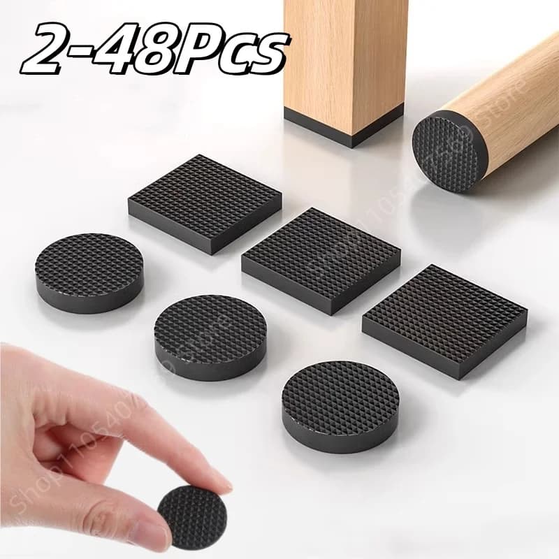 2-48 Pezzi Protezioni Adesive per Gambe di Mobili, Cuscinetti Antiscivolo e Antigraffio per Sedie, Protezioni Fai-da-Te Resistenti per Pavimenti in Legno