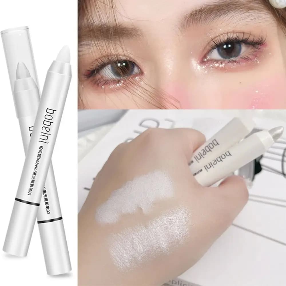 Matita Ombretto Illuminante Stick White Umbrella Perlescent Glitter Multipurpose Evidence White Silk Long Length