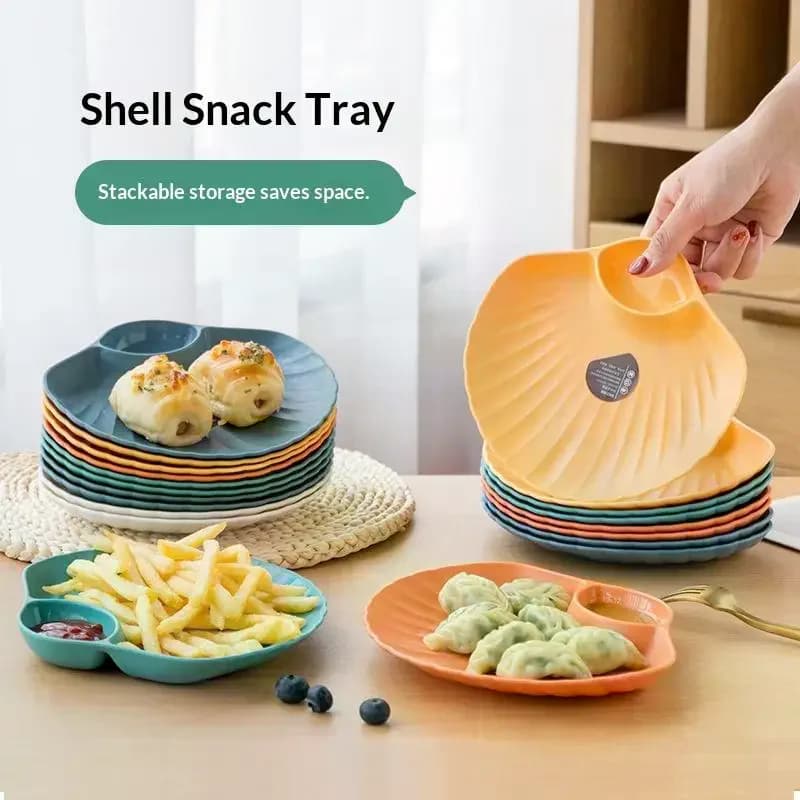 Piatto in plastica per dumpling con scomparti per salse/aceto, ideale per sushi, colazione, frutta secca, snack e per lo smaltimento delle ossa.
