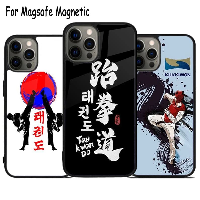 Custodia per telefono con ricarica wireless Taekwondo Definition per iPhone 17 Air 15 16 16e 14 13 11 12 Pro Max Plus, Cover Magnetica Magsafe