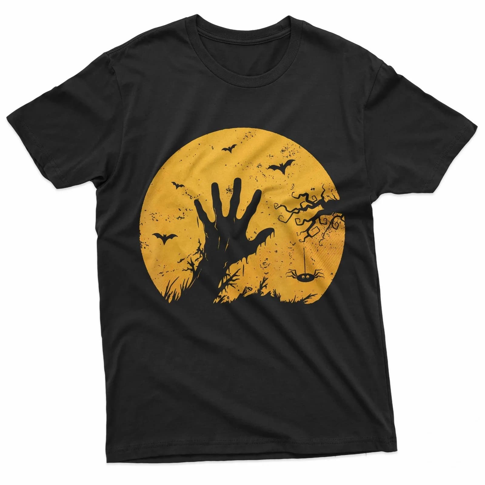 T-shirt con mano di zombie di Halloween, design vintage spaventoso e sinistro