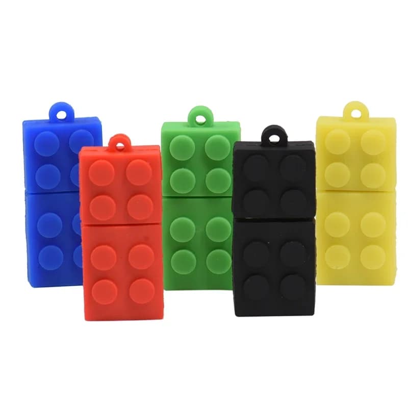 Chiavetta USB 2.0 JASTER a Forma di Mattoncino, 64GB 16GB 8GB 4GB 128MB, Penna USB in Silicone a Forma di Blocco da Costruzione, 32GB, Capacità Reale