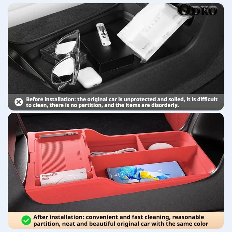 Scatola portaoggetti in silicone per modifica console centrale MI SU7 Tappetino antiscivolo Accessori per auto Decorazione organizzatore