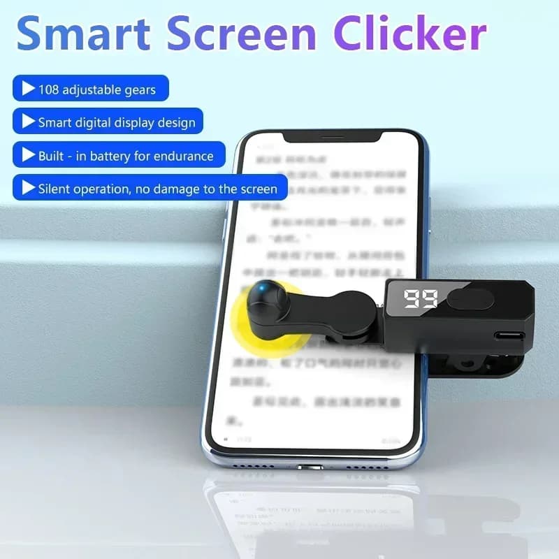 Dispositivo Auto Screen Clicker per Smartphone, Strumento Touch Tapper Regolabile per Giochi, App, Live Streaming e Tocchi Ripetuti