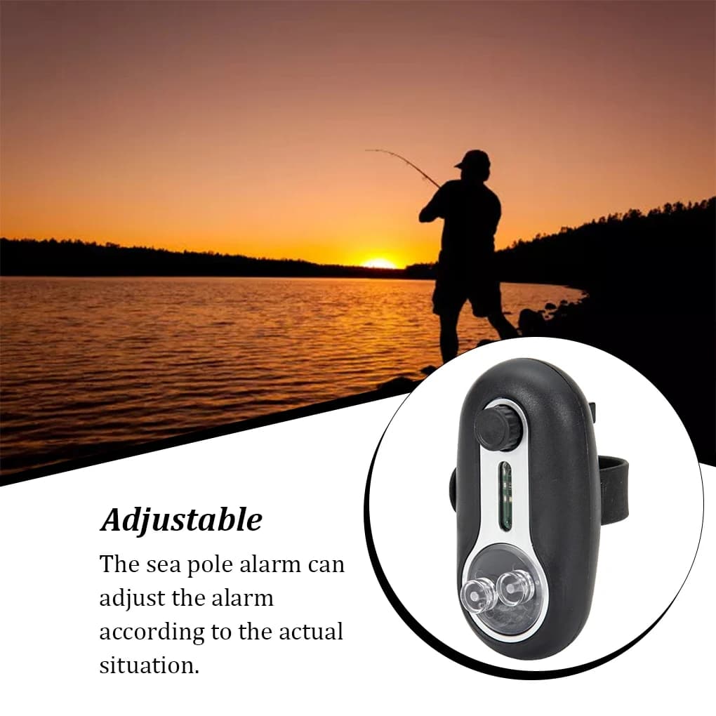 Avviso allarme canna da mare per esterni Cicalini sonori resistenti all'usura Segnale di allarme ruota da pesca con indicatore notturno Sirena da pesca