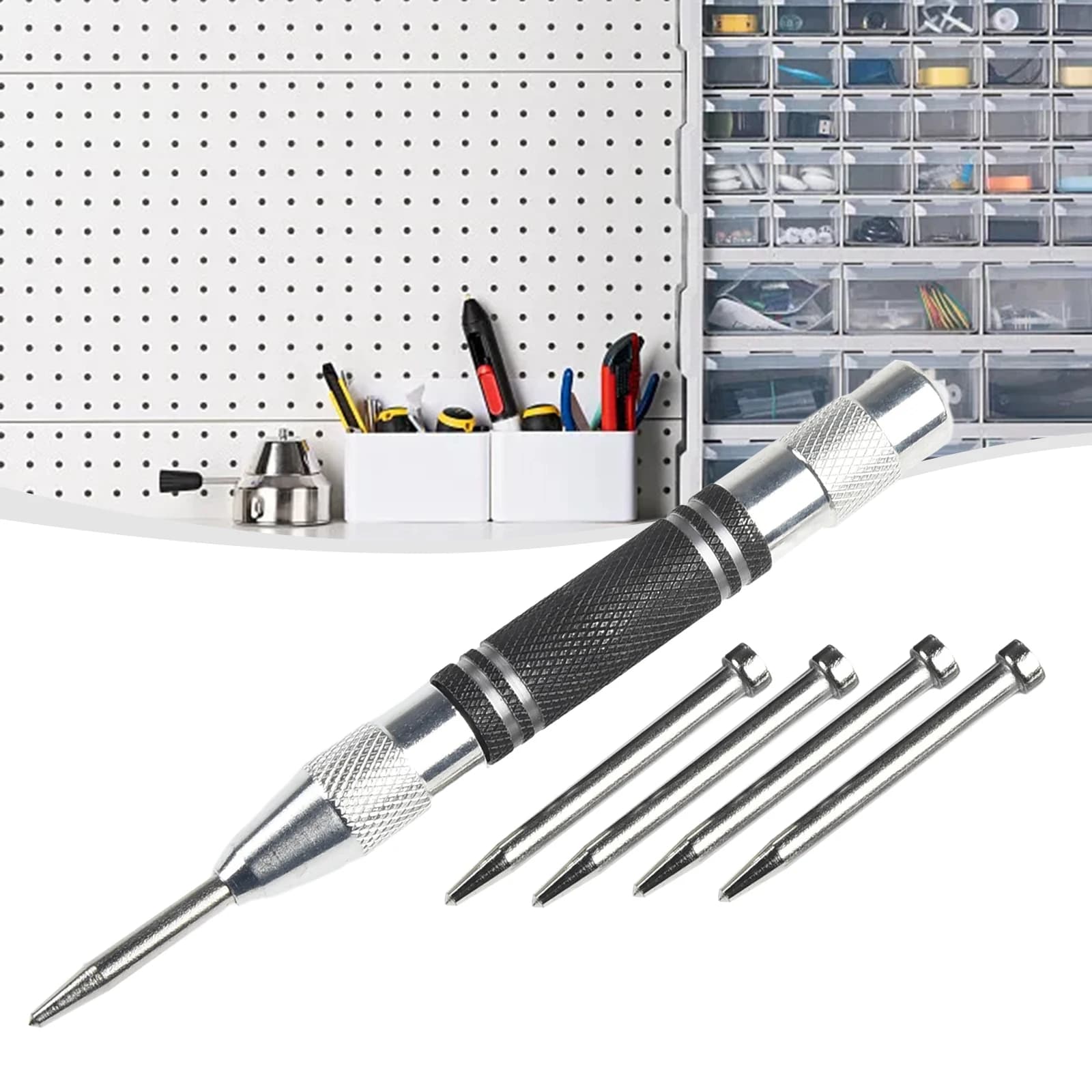 Punch Needle Center Punch Attrezzature per officina 5 pezzi/set Utensili manuali caricati a molla automatici in acciaio legato Pratici