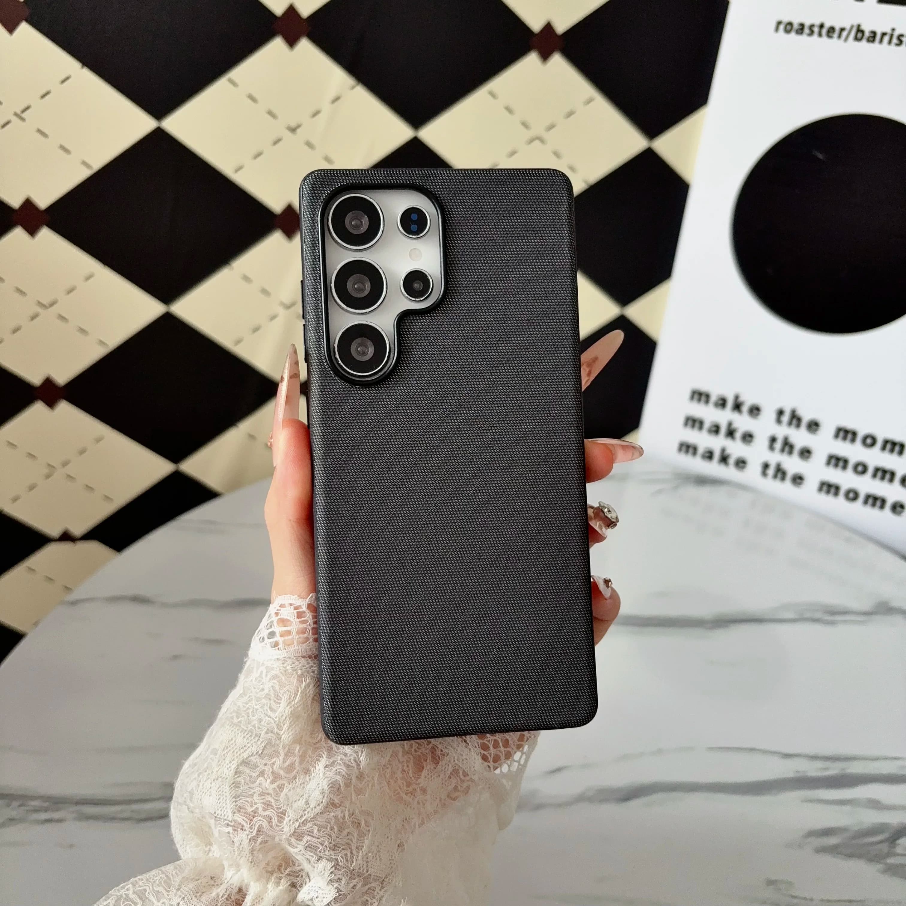 Luxury Tech Woven Magnetic Adsorption Case for Samsung Galaxy S26 S23 S22 Ultra S25 S24 Plus for Magsafe Wireless Charging Cover