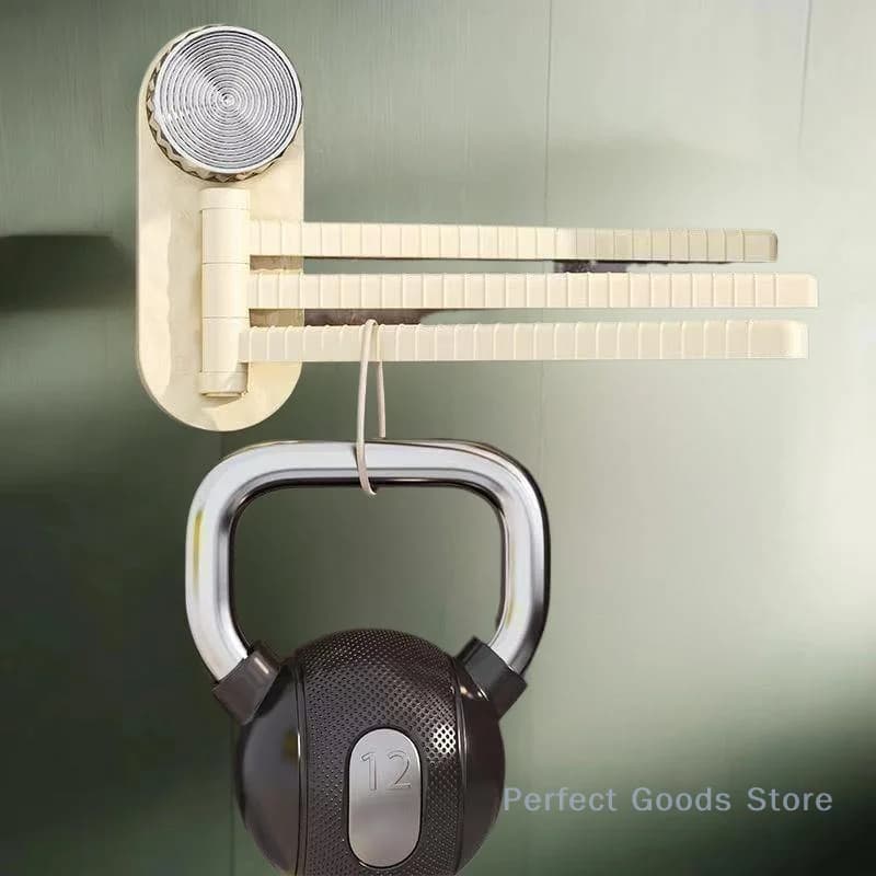 180° Swivel Towel Rack Wall Mounted Racks Bath Bar Holder Rotating Swing Arm Bathroom Hanger